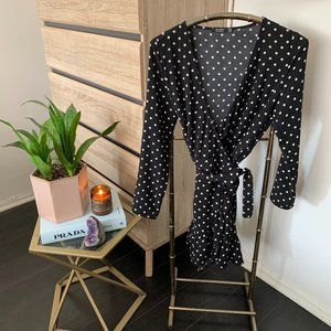 Bershka Polka Dot Wrap Dress
